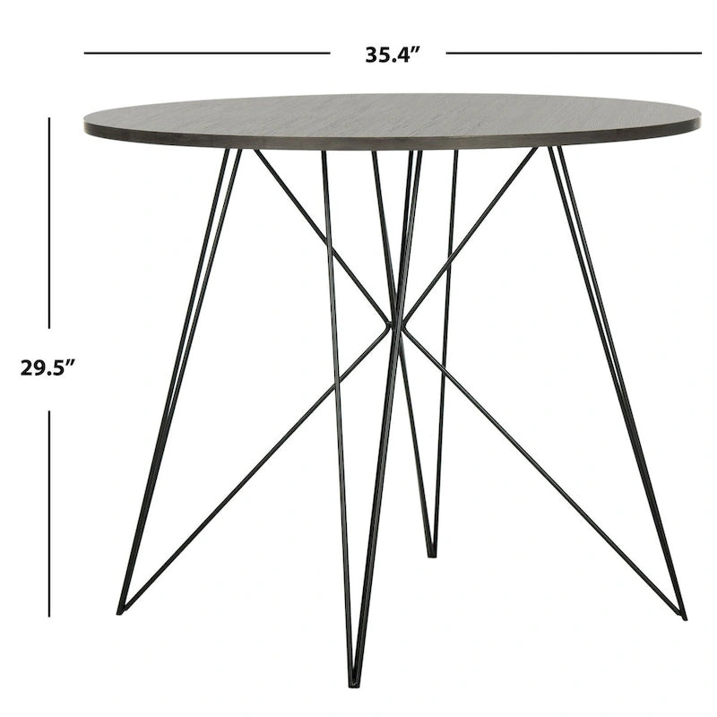 SAFAVIEH Zorana Dark Grey / Black Round Dining Table - 35.4  x 35.4  x 29.5  - 35Wx35Dx30H