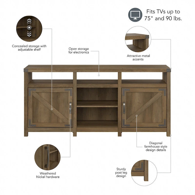 Cottage Grove 65W Farmhouse TV Stand for 75 Inch TV by Bush Furniture