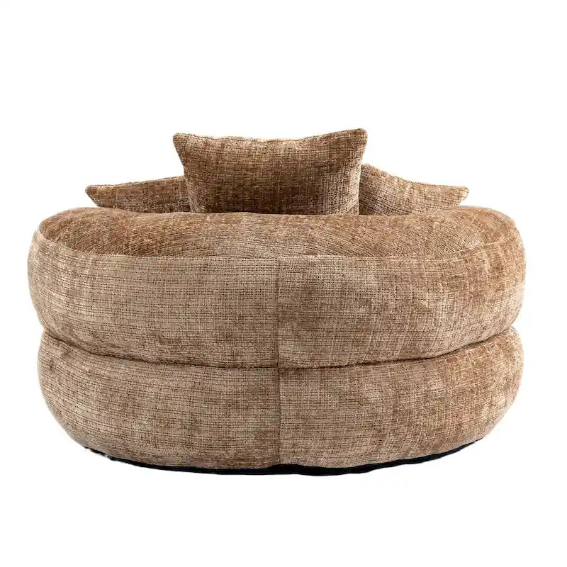 Chenille High Back Lazy Sofa with 3 Pillows and Oversized Bean Bag Chair