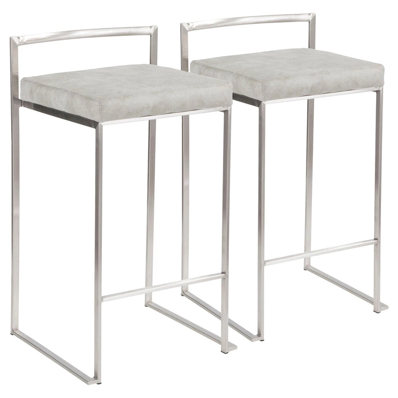 Silver Orchid Forrest Stainless Steel Stackable Fully Welded Counter Stool (Set of 2)