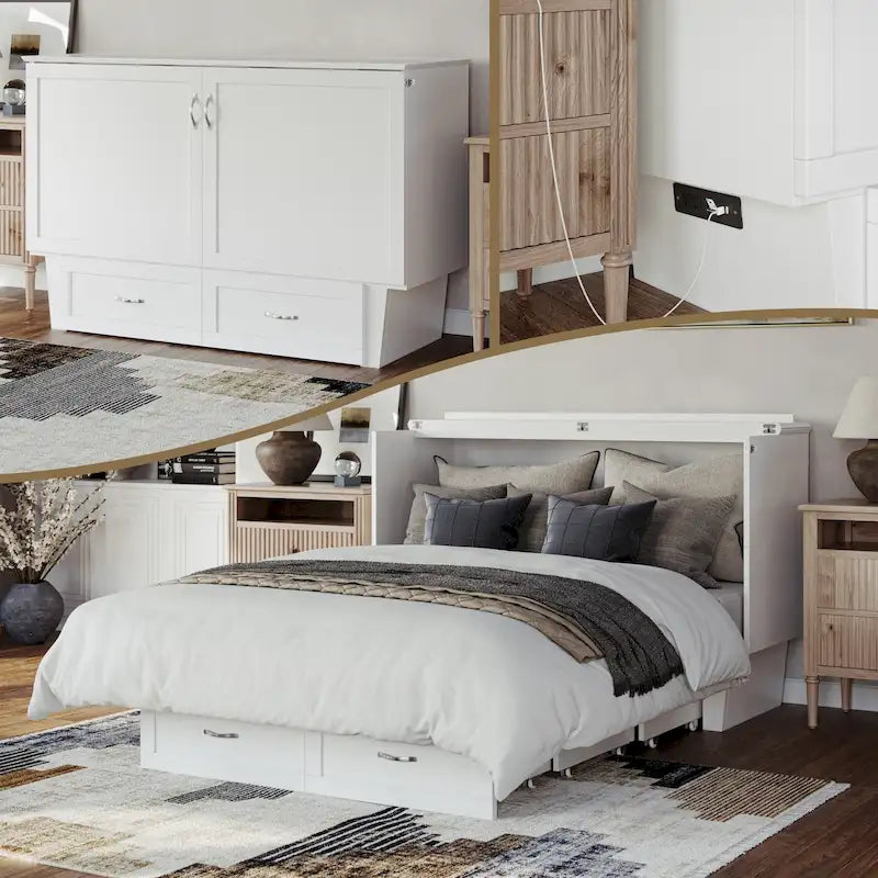 Chelsea Queen Murphy Bed Chest with Mattress