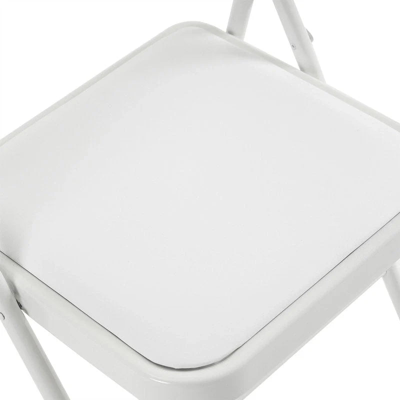 Chaises pliantes élégantes en fer et PVC pour conventions et expositions Blanches