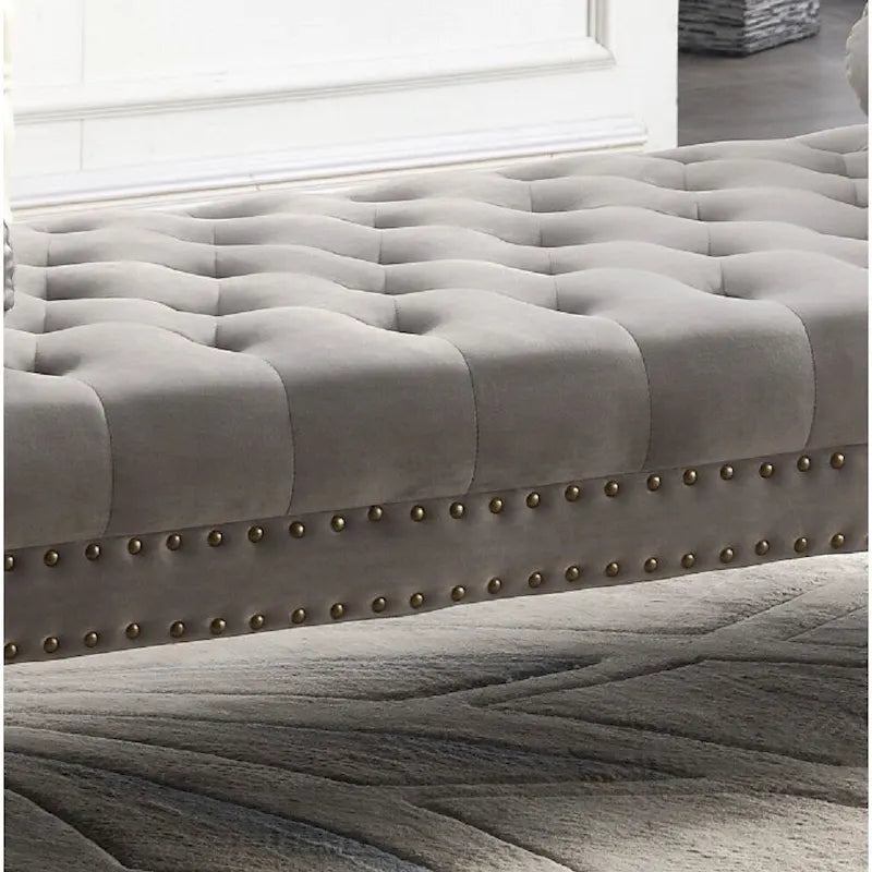 Stefania 71-inch Rolled Arm Oversized Velvet Tufted Upholstered Bench