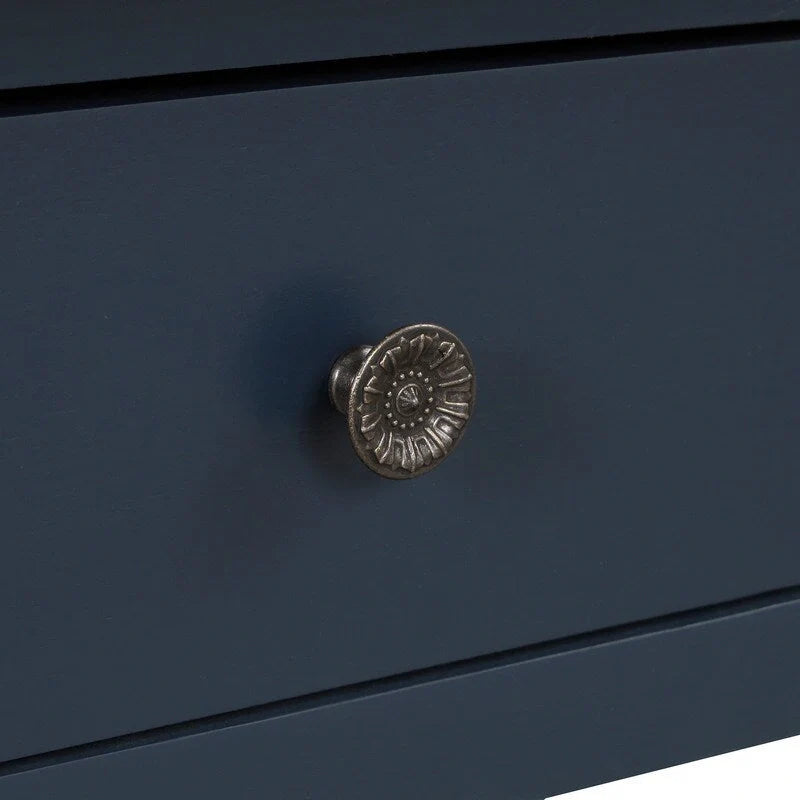 Console en bois avec 3 tiroirs de rangement et 2 étagères