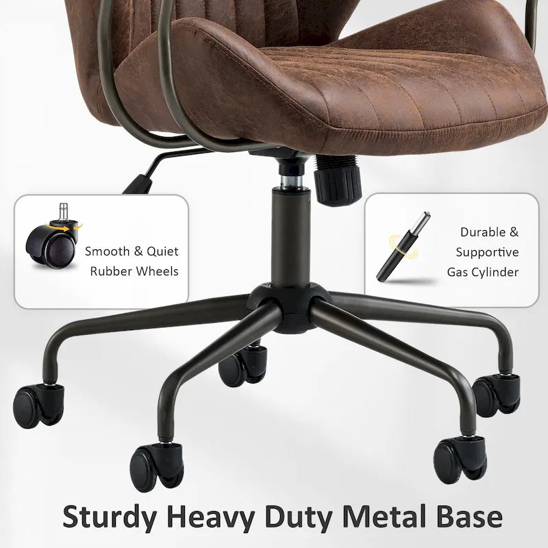OVIOS Suede Fabric Ergonomic Office Chair Desk Chair Lumbar Support