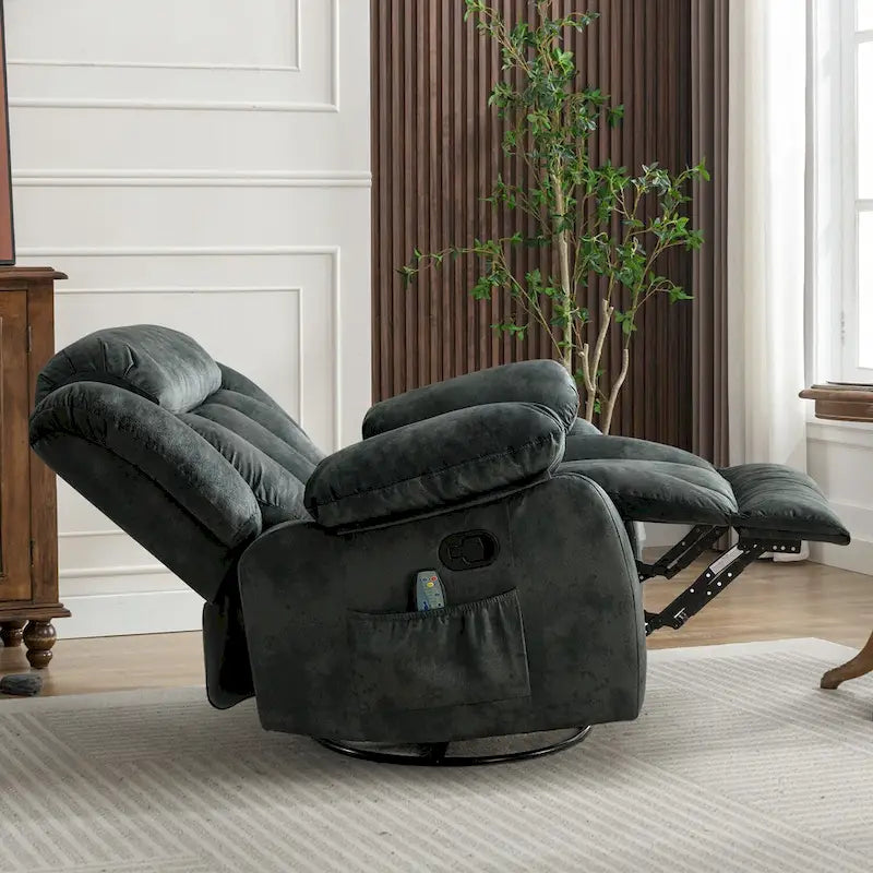360 Rotatable Swing Manual Massage Rocker Recliner With Heat And Vibration