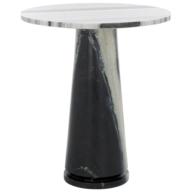 Table d'appoint ronde haute en marbre SAFAVIEH Couture Ghicu - 56 cm L x 53 cm P x 61 cm H - 21Wx21Dx24H