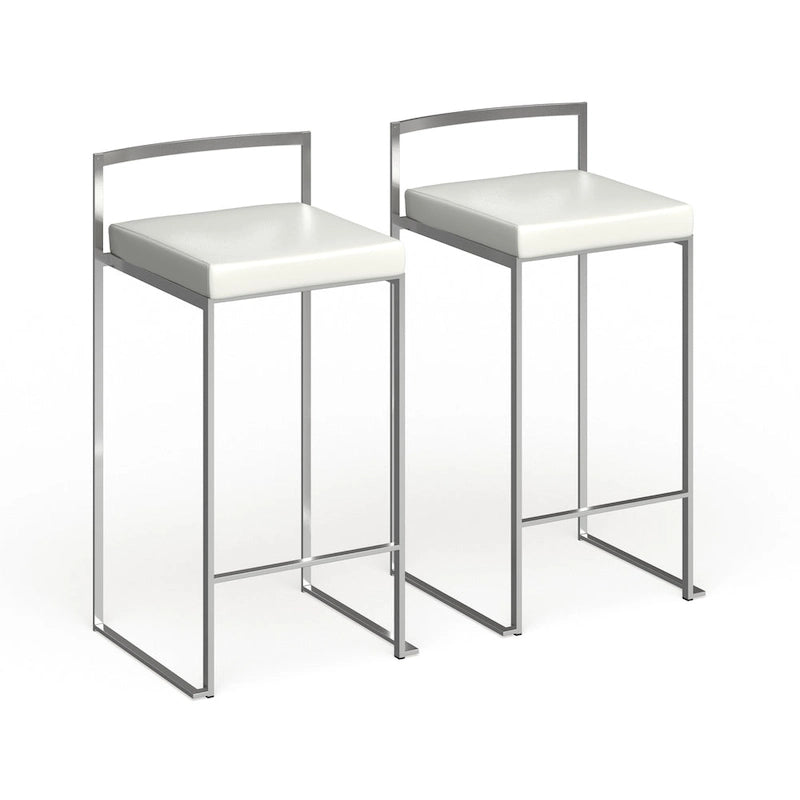 Silver Orchid Forrest Stainless Steel Stackable Fully Welded Counter Stool (Set of 2)