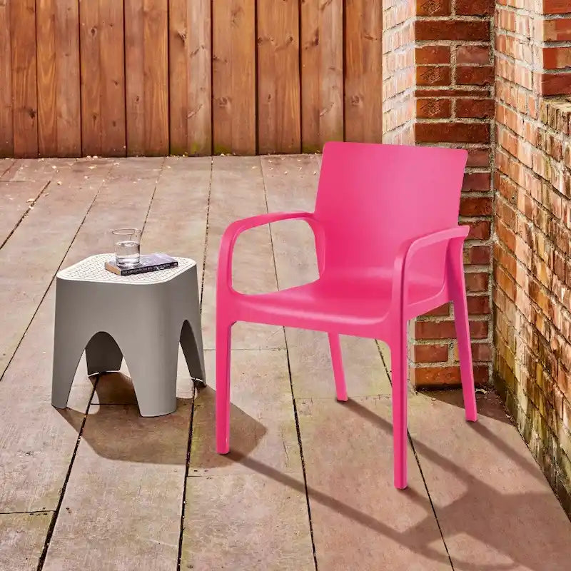 Alissa Resin Stackable All-Weather Dining Armchair, Set of 2