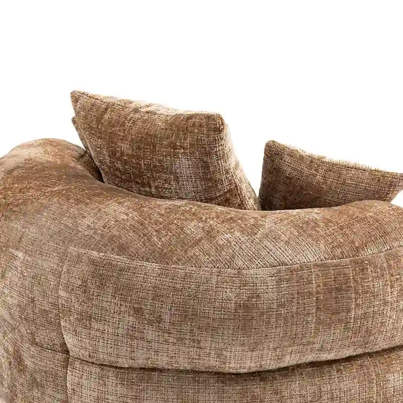 Chenille High Back Lazy Sofa with 3 Pillows and Oversized Bean Bag Chair