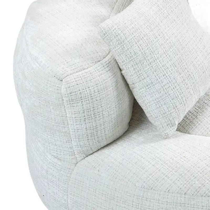 Chenille High Back Lazy Sofa with 3 Pillows and Oversized Bean Bag Chair