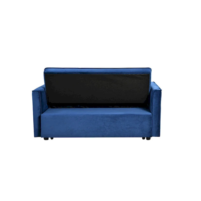 Modern Velvet Futon Loveseat with Reclining Backrest & Pockets, Seats 2 â€?Dark Gray / Light Gray / Blue / Black