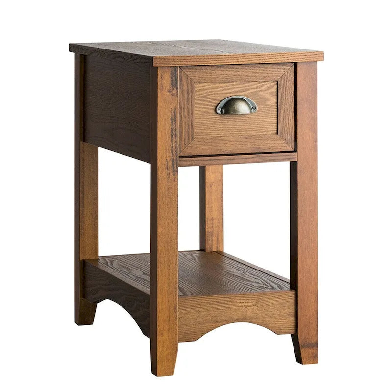 Gymax Set of 2 Contemporary Side End Table Compact Table w/ Drawer - 13  X 22  X 23  (L X W X H)