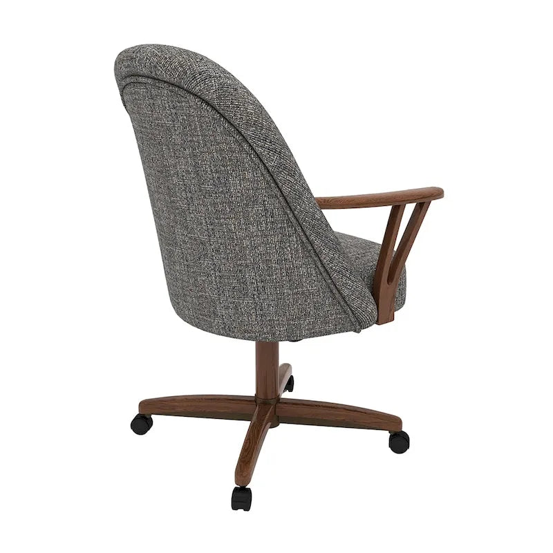 Chaise de salle à manger Chromcraft Cliff Caster, finition noyer