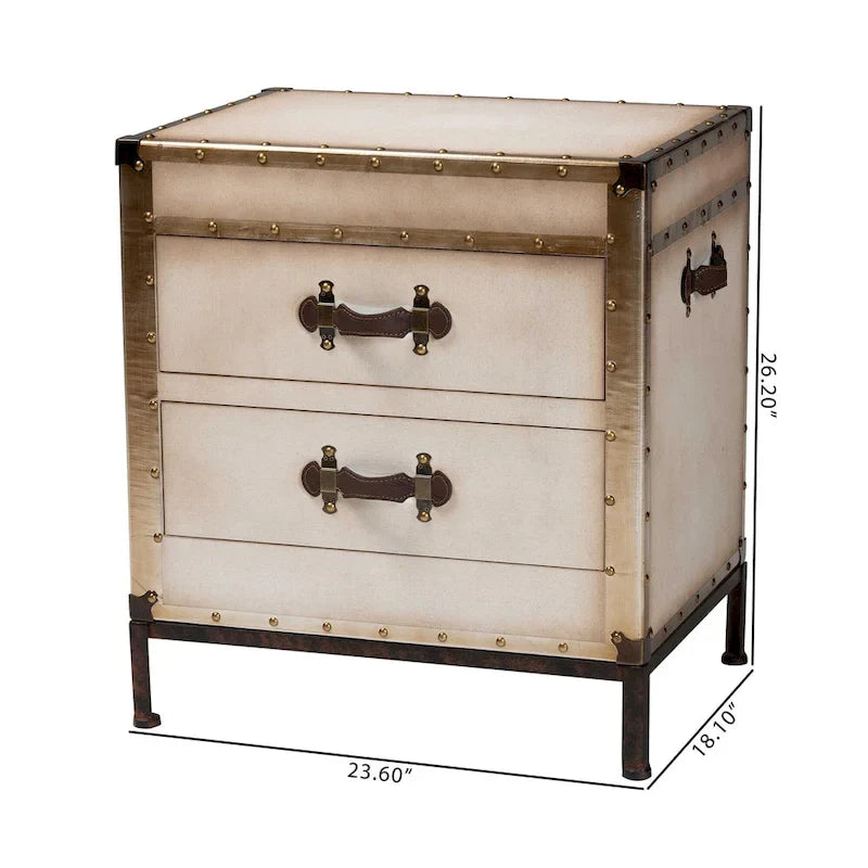 Laura Vintage Canvas End Table Trunk