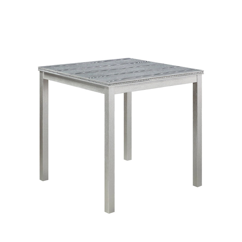 Ensemble de salle à manger moderne 5 pièces avec table carrée hauteur comptoir et 4 chaises rembourrées