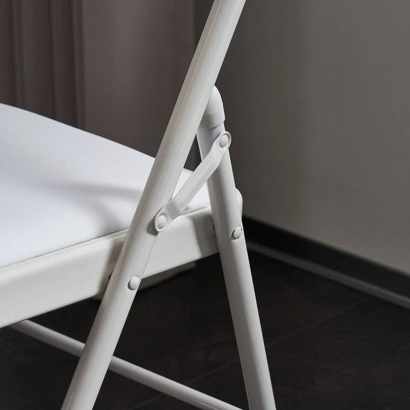 Chaises pliantes élégantes en fer et PVC pour conventions et expositions Blanches