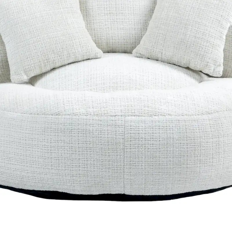 Chenille High Back Lazy Sofa with 3 Pillows and Oversized Bean Bag Chair