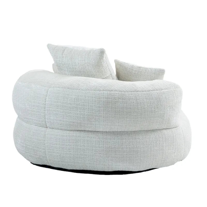 Chenille High Back Lazy Sofa with 3 Pillows and Oversized Bean Bag Chair
