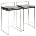 Silver Orchid Forrest Stainless Steel Stackable Fully Welded Counter Stool (Set of 2)
