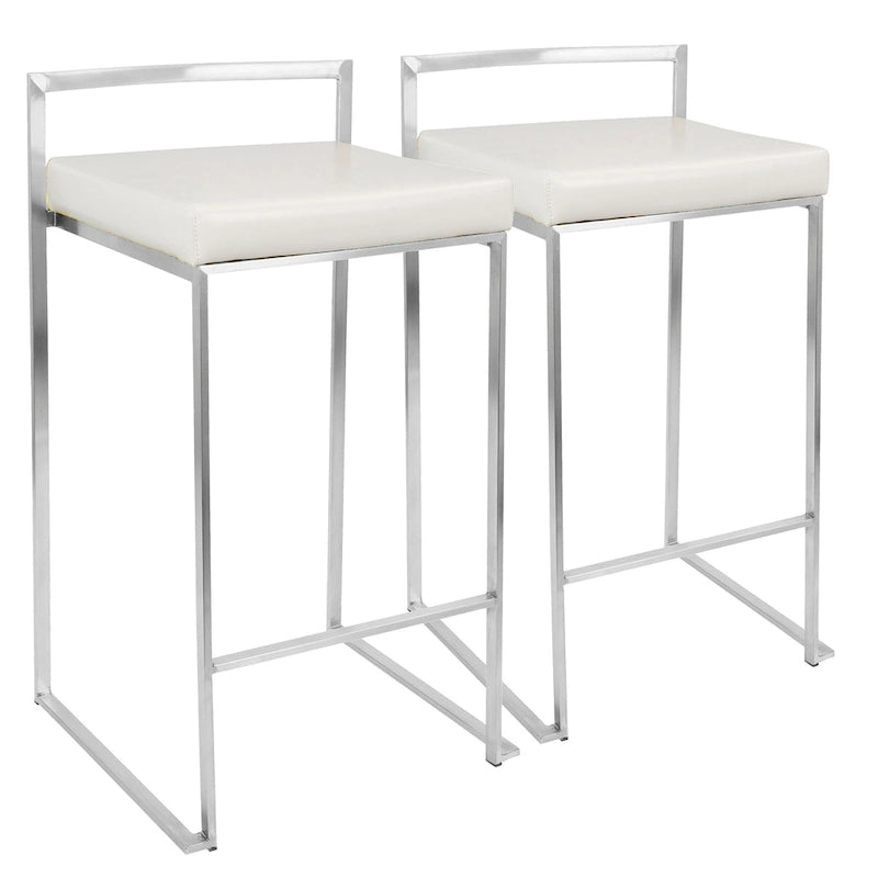 Silver Orchid Forrest Stainless Steel Stackable Fully Welded Counter Stool (Set of 2)