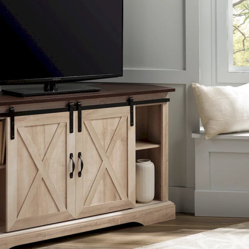 Middlebrook 52-inch Sliding Barn Door Corner TV Stand