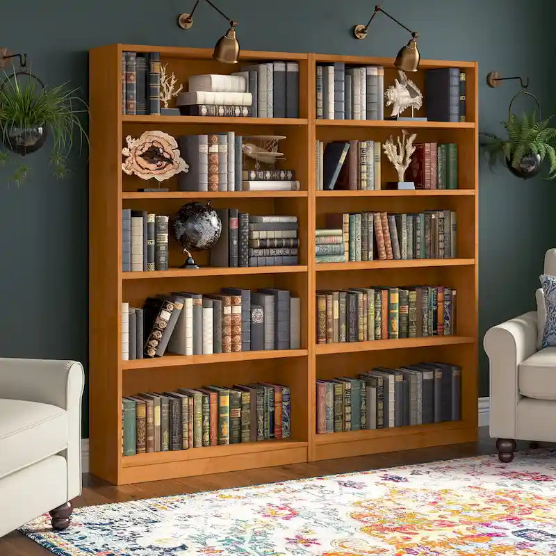Universal Tall 5 Shelf Bookcase Storage by Bush Furniture