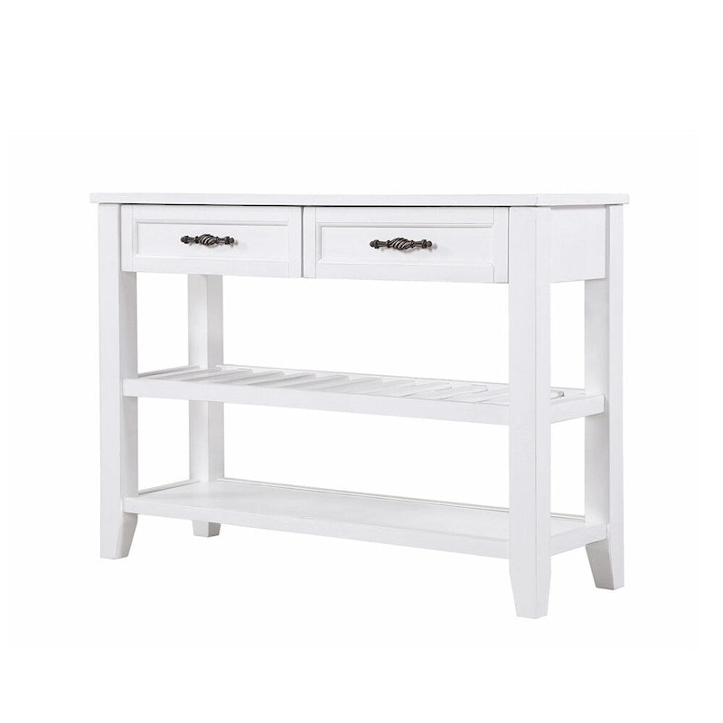 42 Console Sofa Table with Drawers and Tiers Shelves