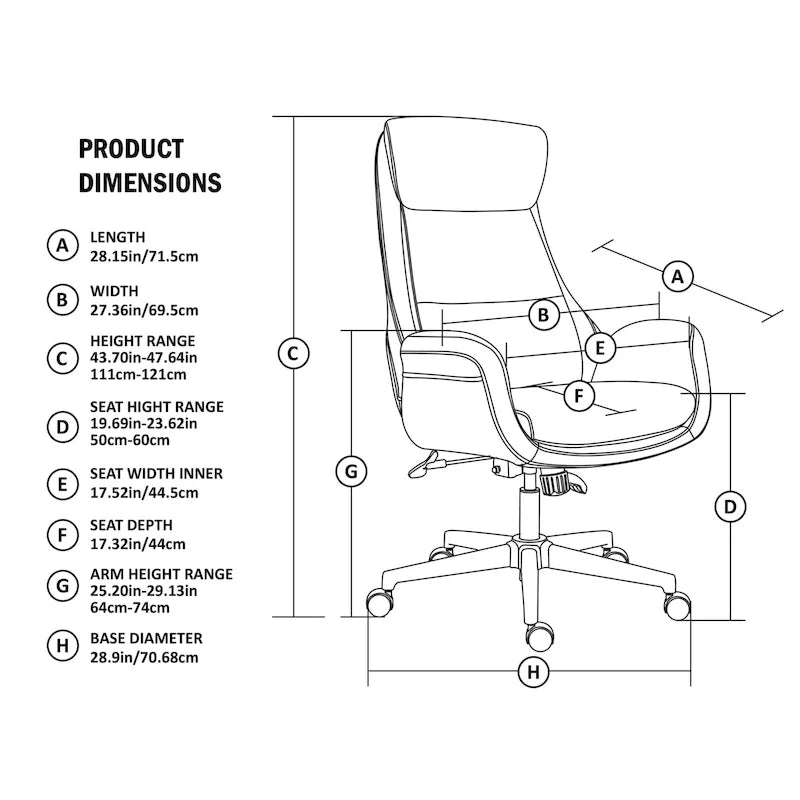 Faux Leather Office Chair - Swivel - Multiple Colors